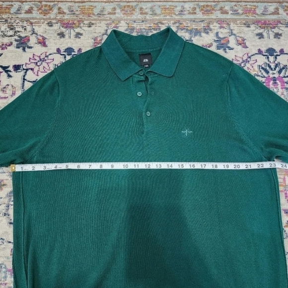 NWT, River Island Mens Emerald Smooth Cotton Luxurious Soft Polo Shirt, sz 2XL - Picture 7 of 11